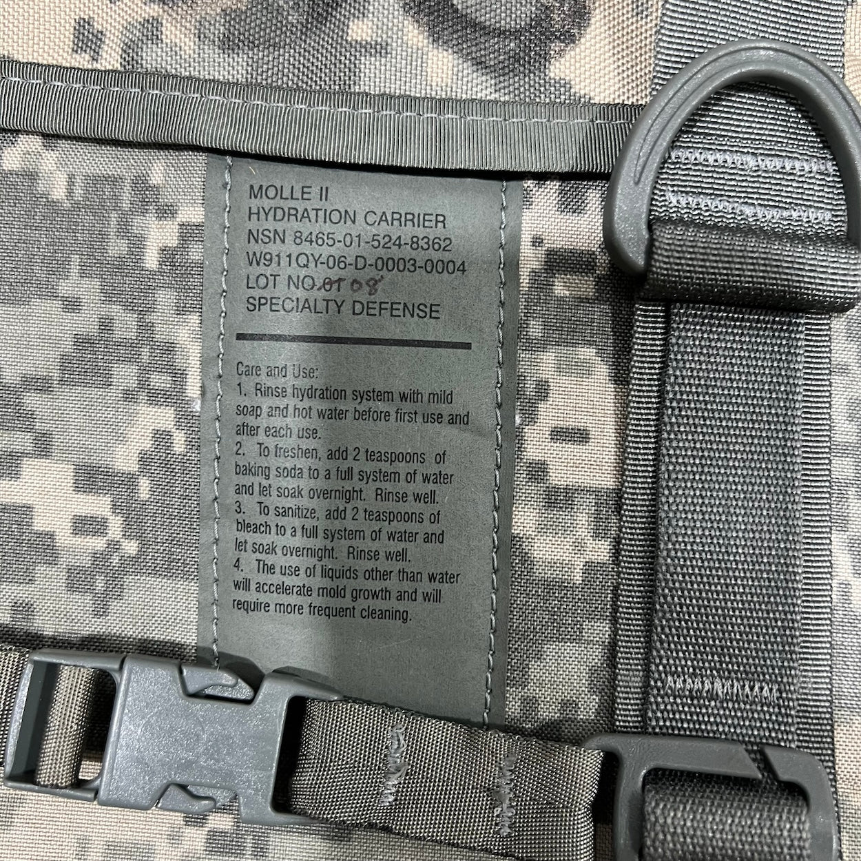 U.S. Military Hydration Carrier In ACU Digital Camo MOLLE II