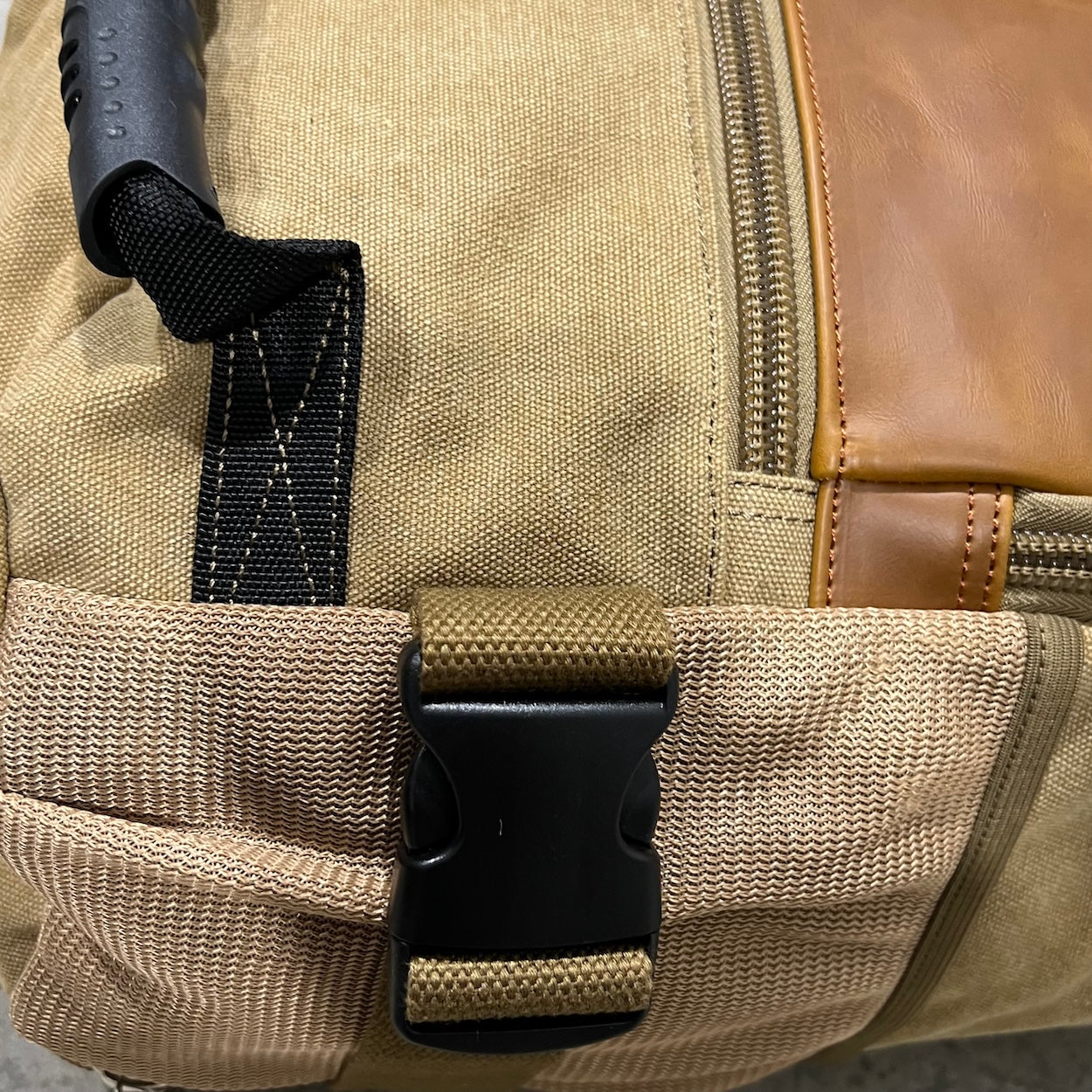 Backpack Canvas Leather Hid-able Back Straps By Kinda Pro 3 Colors