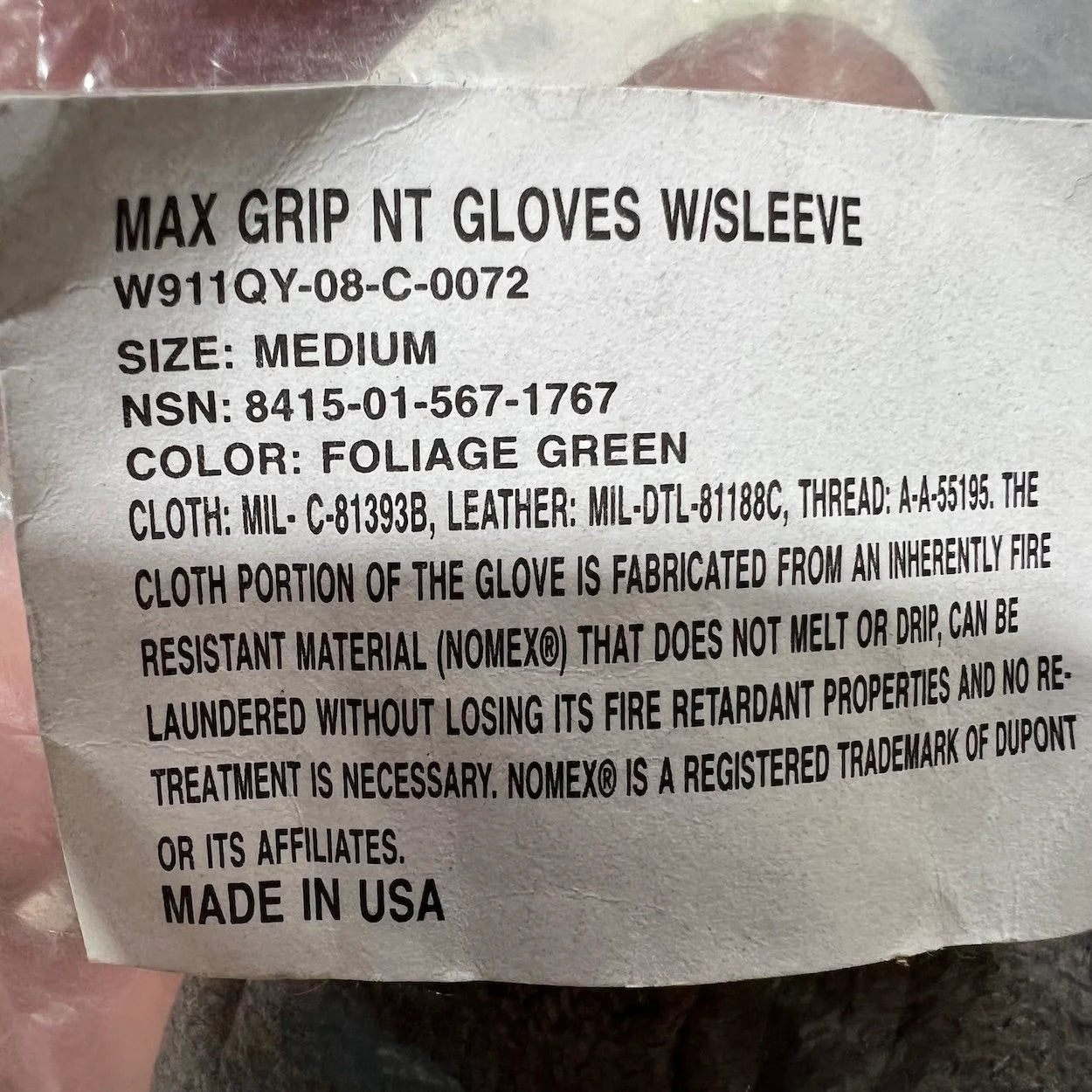 US Army Combat/Flyers Gloves Sage Green Leather Medium