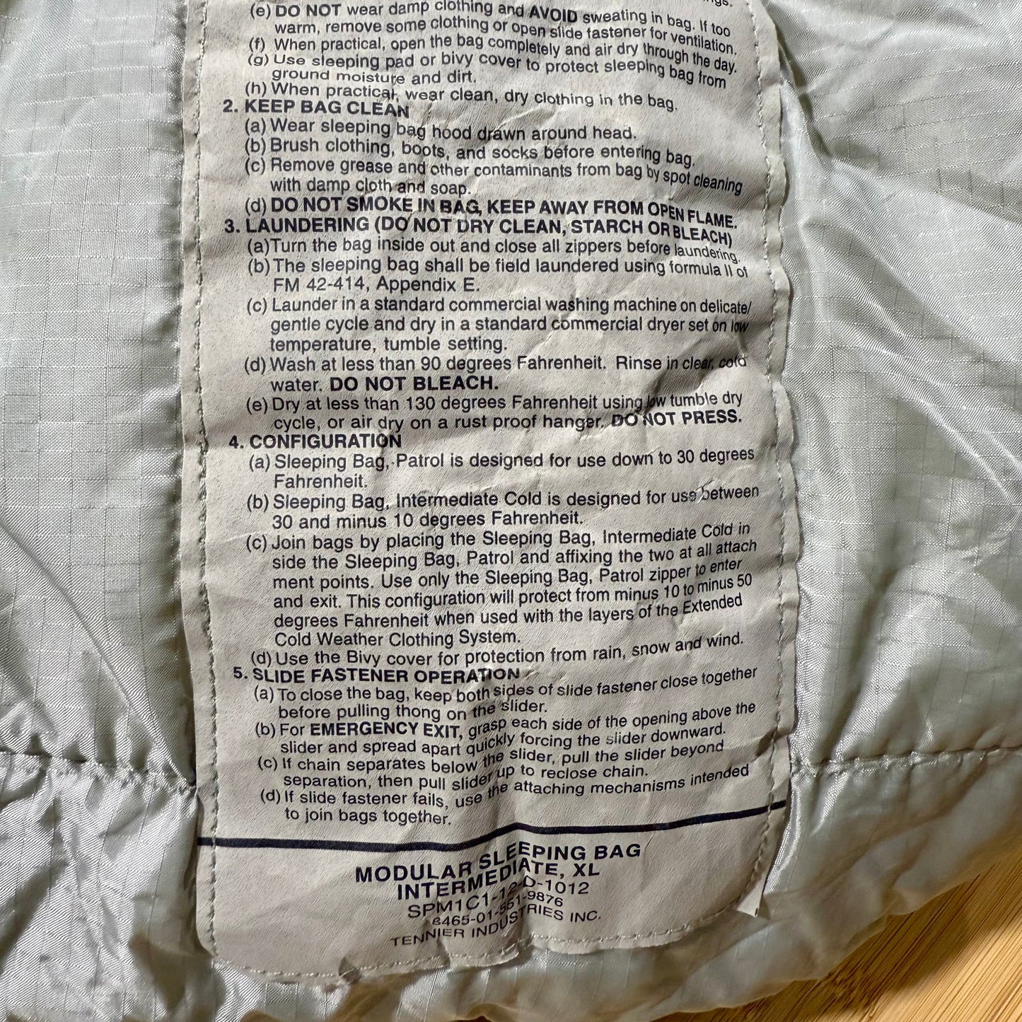 XL US Military Intermediate Cold Weather Sleeping Bag - Mummy Style USGI New