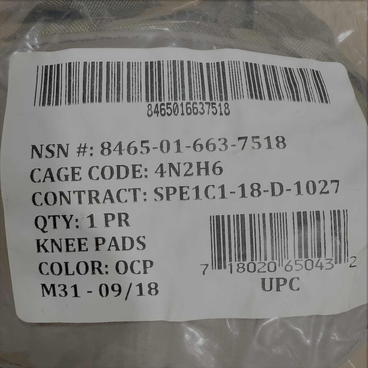 US Military OCP Elbow & Knee Pad Set - Multicam McGuire Nicholas Tactical Protection