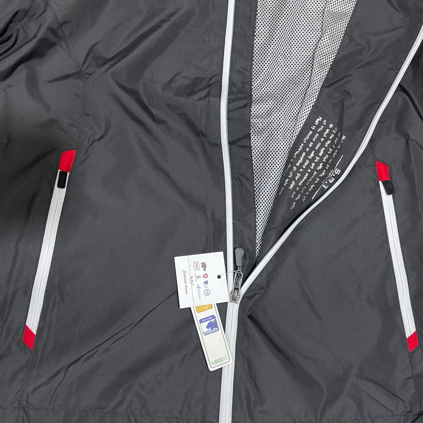 Men's Mesh-Lined Windbreaker Jacket with Roll-Away Hood & Zip Pockets by Spyderpunk