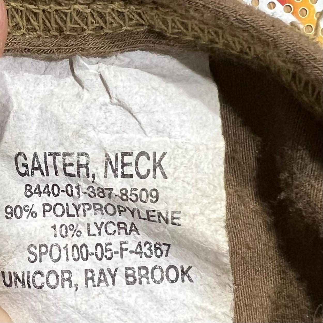 US Military Neck Gaiter Cold Weather In Coyote Brown