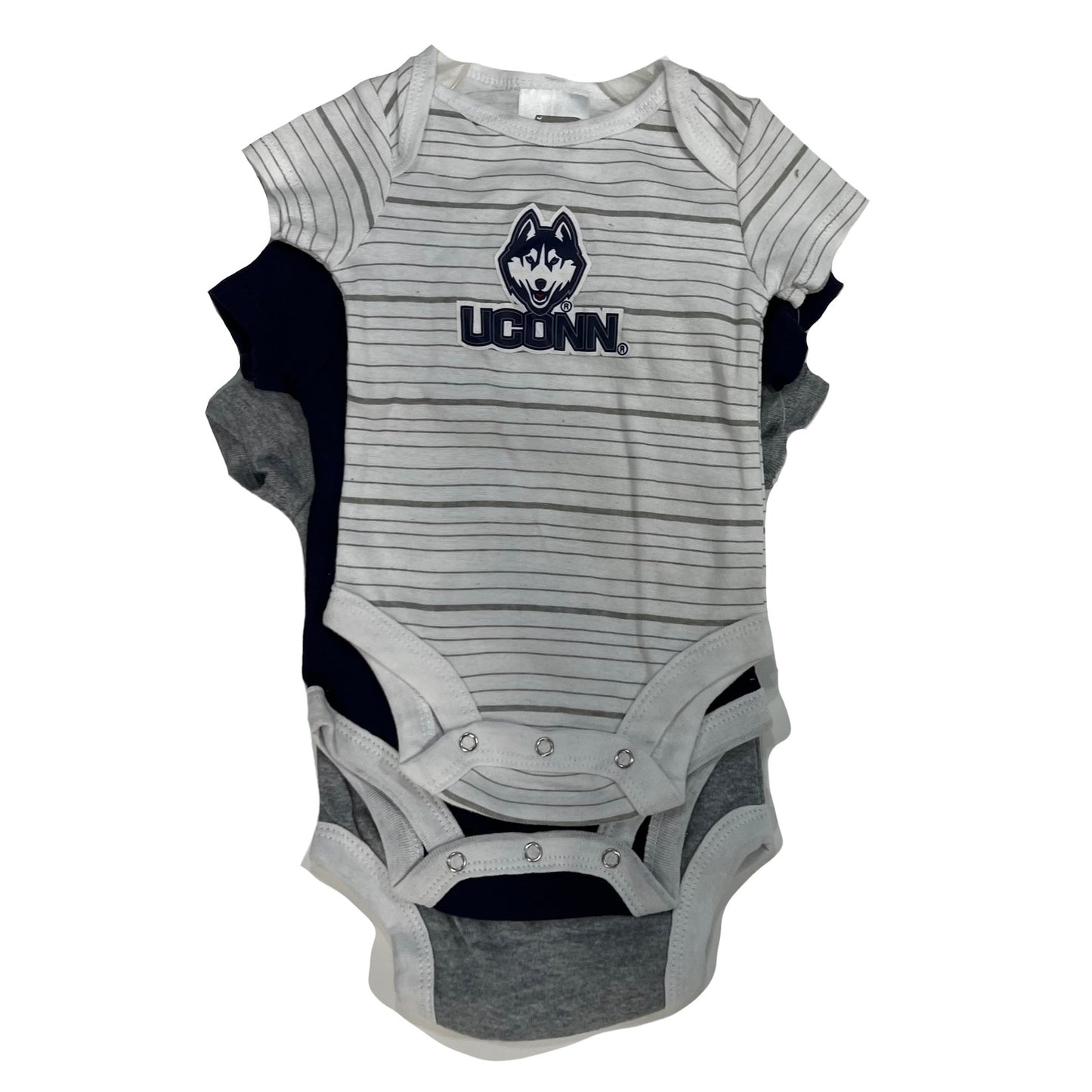 UConn Huskies Infant Cotton Sleeper 3-Pack by Russell Sports - 0-3 Months