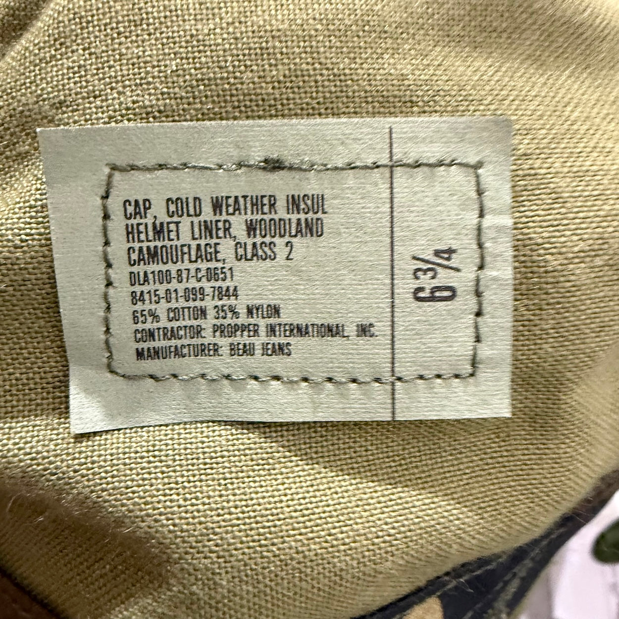 US Military Cold Weather Helmet Liner - Woodland Camo
