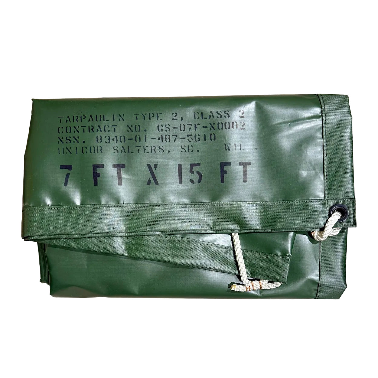 US Military OD Green Waterproof Nylon Tarp 7' x 15' – MIL-PRF-20696