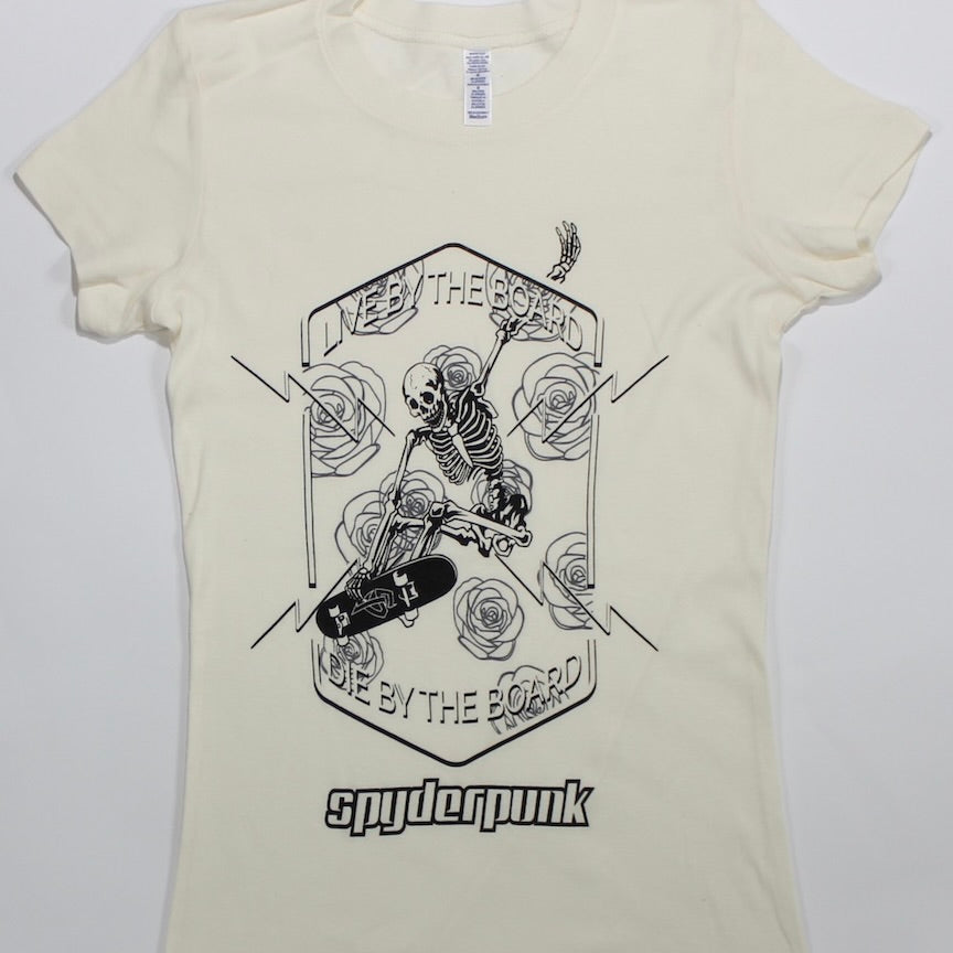 Women's Live By The Board Fitted Tee - Spyderpunk Sports