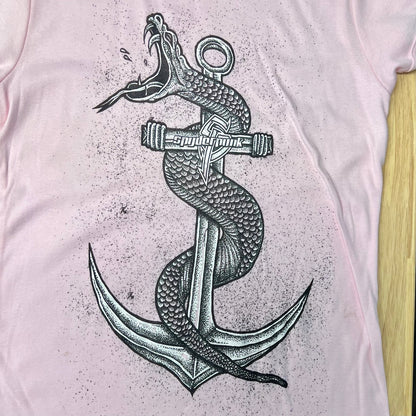 Women's T Shirt Snake N Anchor Tee Custom Made On American T Shirt