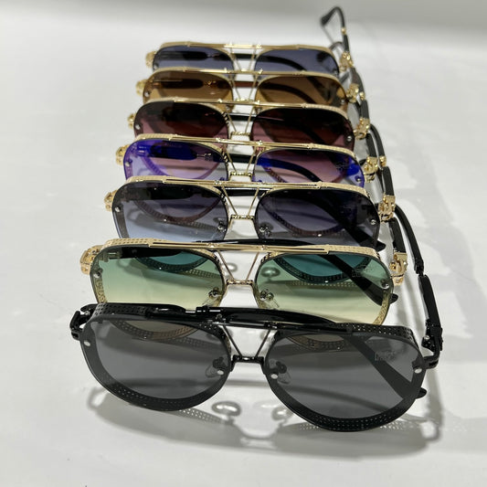 Safari Shades Vintage Large Unisex Aviator Sunglasses With Gradient Lenses