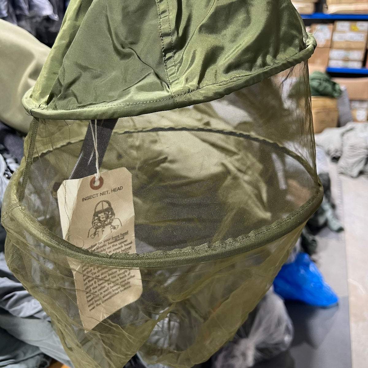 US Military Mosquito Head Net, Green, One Size