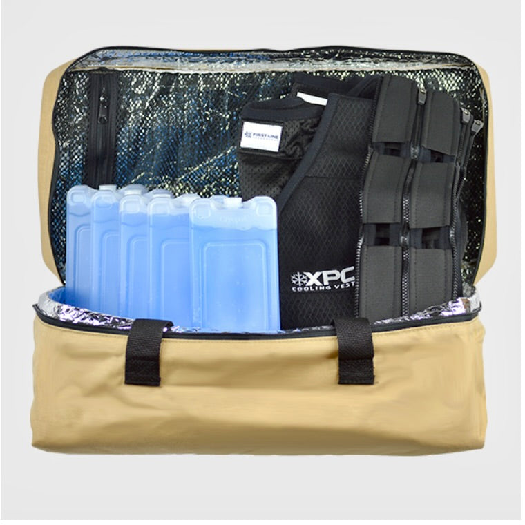 Phasecore Cooling Vest System - 3-Vest Complete Set with Ice Packs & Carry Bag - New