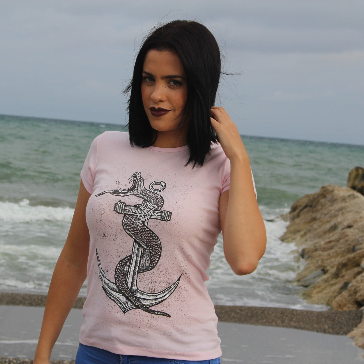 Women's Snake & Anchor Tee - Spyderpunk Graphic T-Shirt