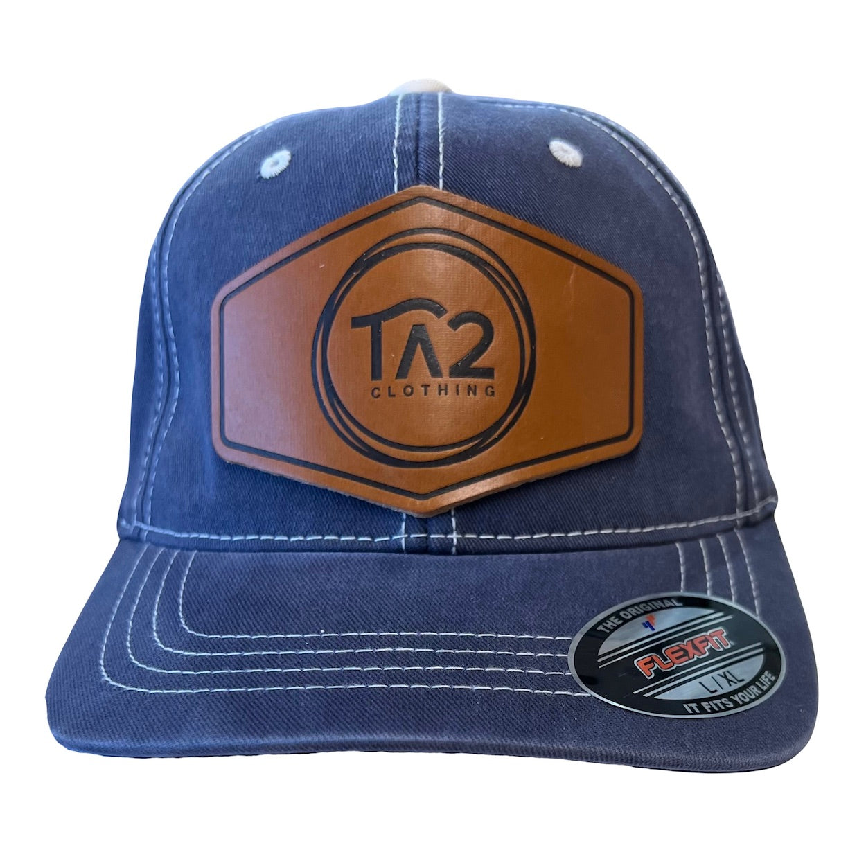 TA2 Clothing FlexFit Denim Baseball Cap with Leather Patch