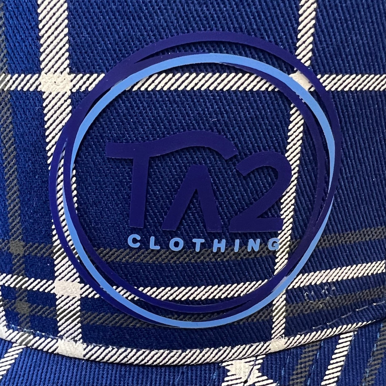 TA2 Plaid Trucker Snapback Cap - Blue Richardson Baseball Hat