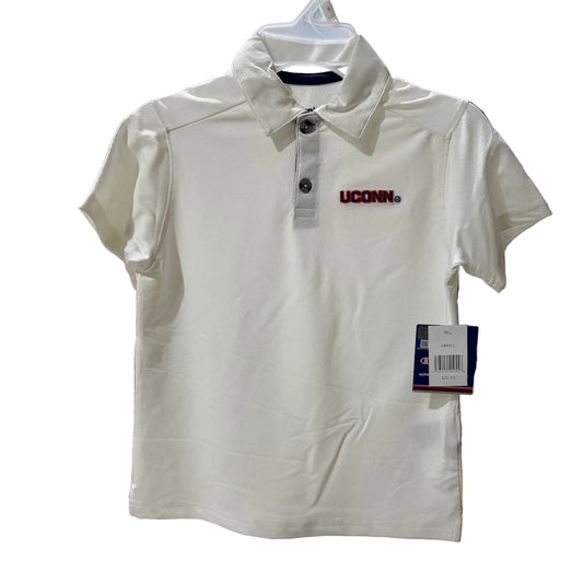 UConn Huskies Youth White Embroidered Polo Shirt by Champion