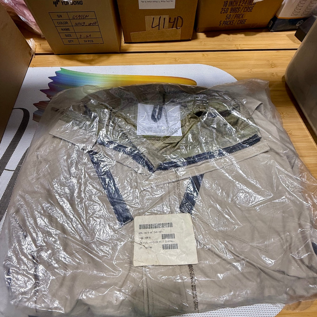 US Army Gore-Tex Fuel Handler's Coveralls - Tan JP-8 - Size XL - New