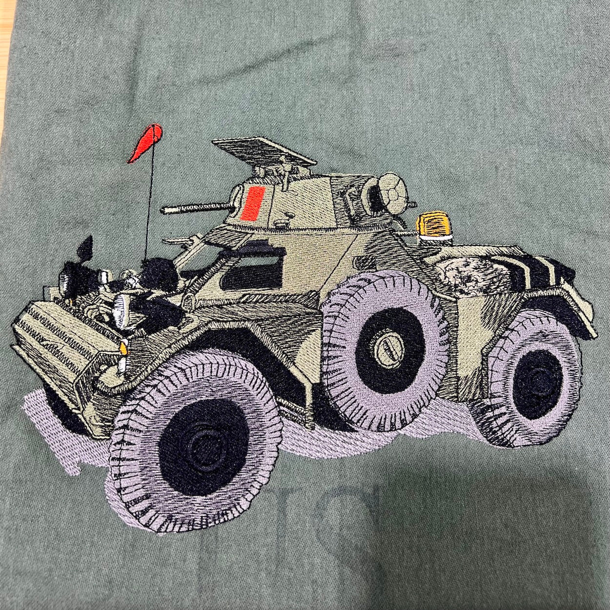 Vintage US Army Barrack Bag - Embroidered Ferret Armoured Car Military Laundry Bag
