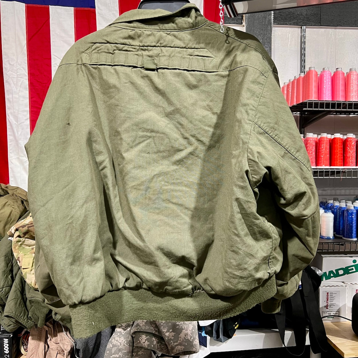 Military CWU-45/P Flight Jacket - Aramid Fire Resistant Cold Weather Coat Green Large