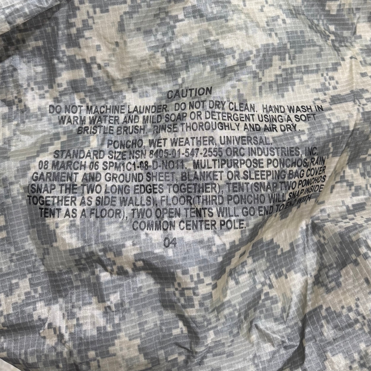 US Military Rain Poncho - ACU - Waterproof Tactical Field Gear New