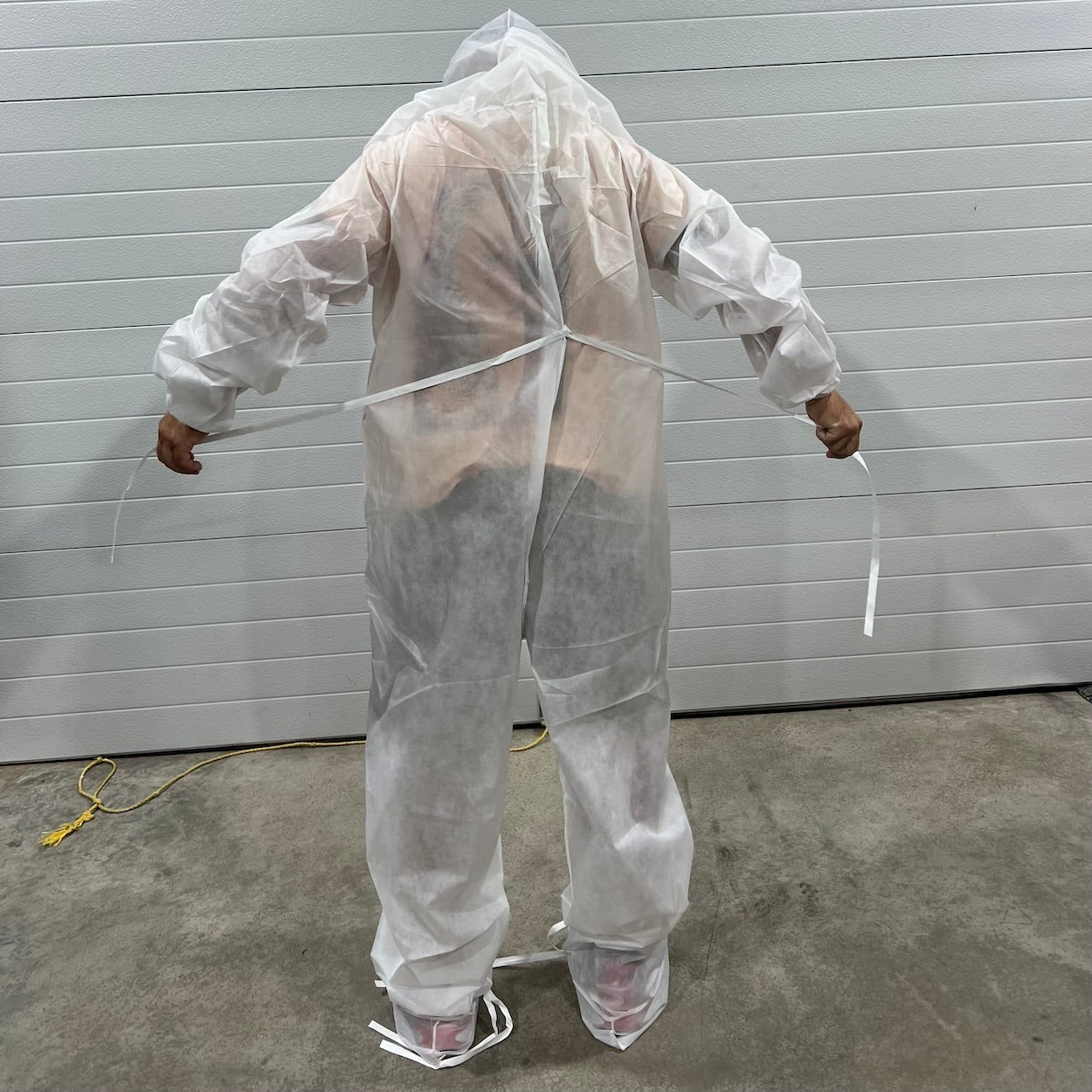 Coveralls Disposable With Booties & Hood Made in USA L-XL Rugged Quality