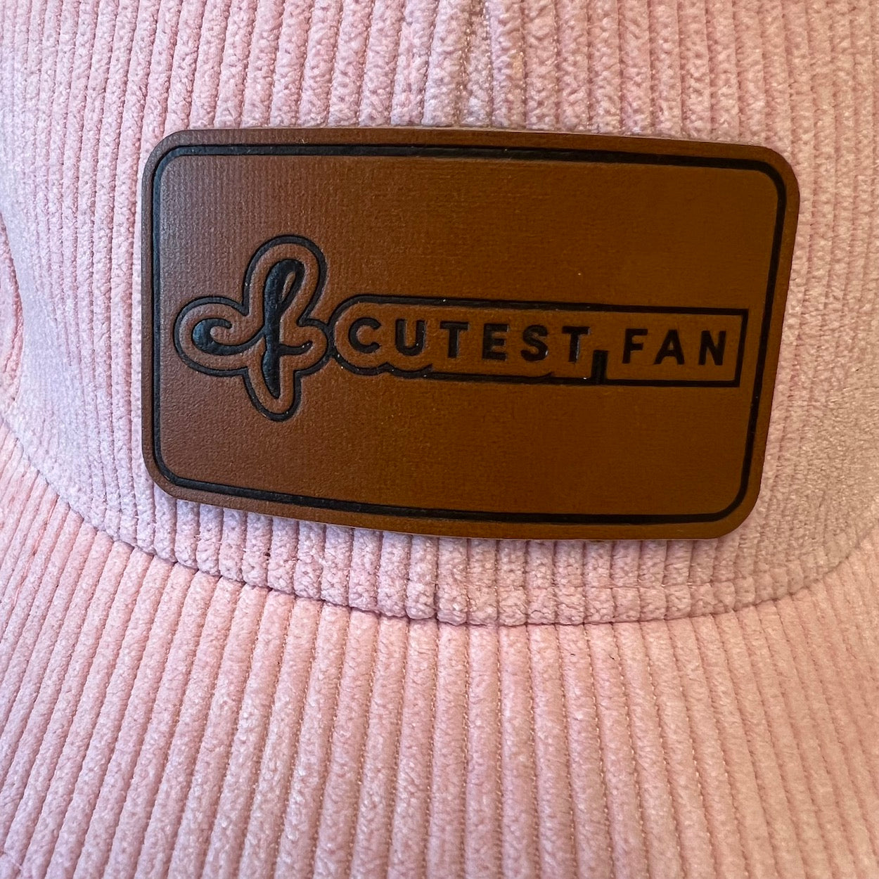 Cutest Fan Corduroy Leather Patch Hat