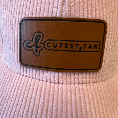 Hats Cutest Fan Corduroy Adjustable Cap With Leather Patch