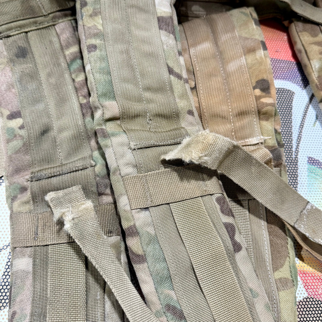 US Military MOLLE Enhanced Frame Shoulder Straps - OCP Camo - Large Rucksack Damaged