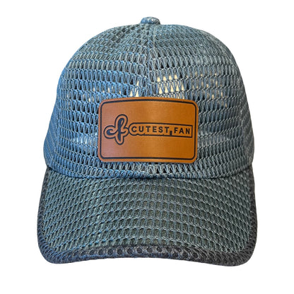 Cutest Fan Mesh Leather Patch Hat