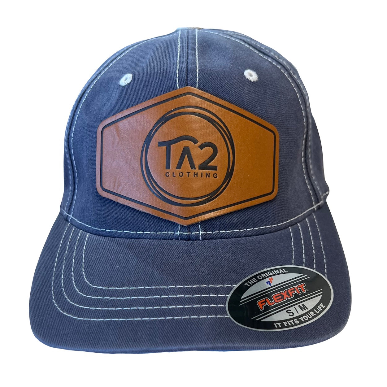 TA2 Clothing FlexFit Denim Baseball Cap with Leather Patch
