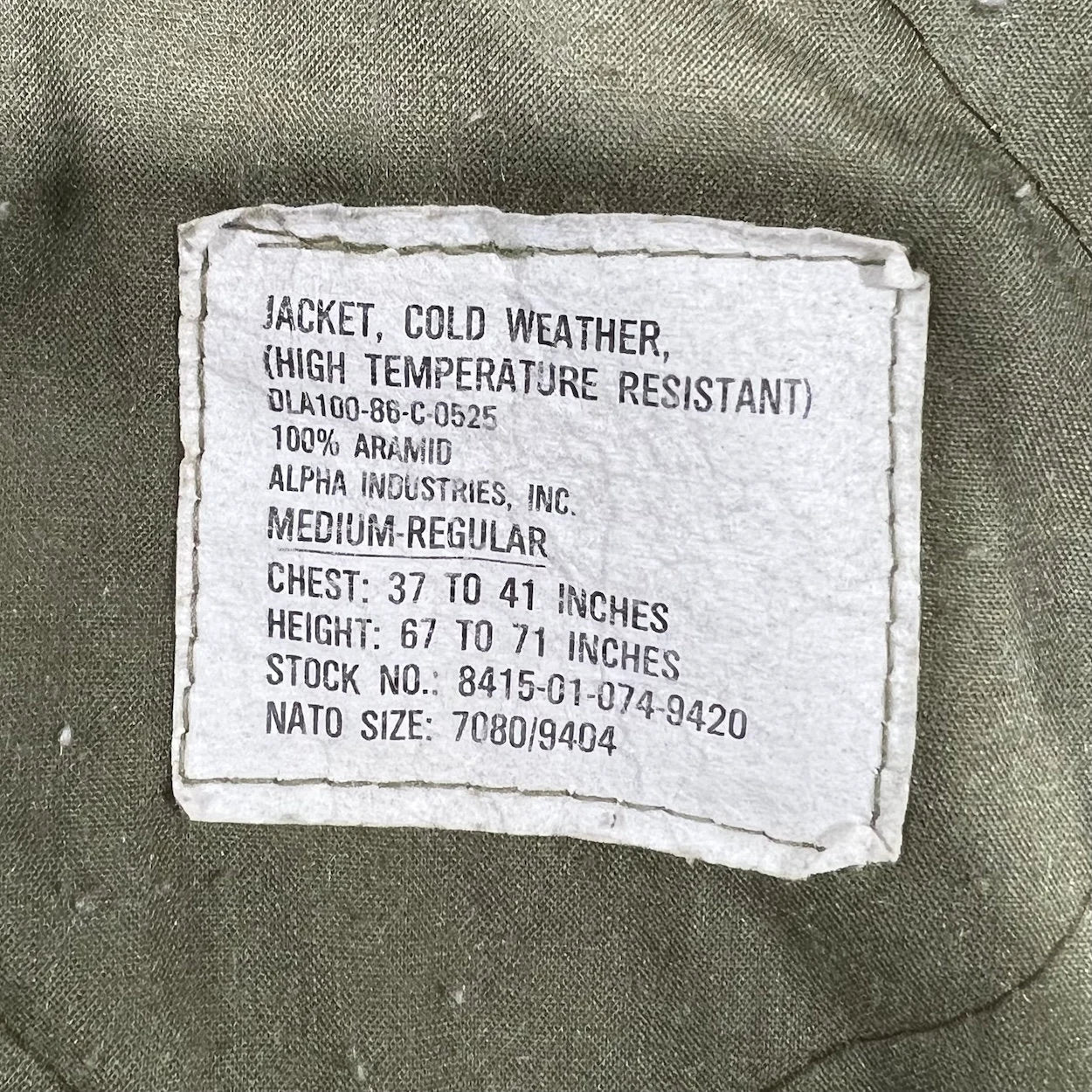 Vintage Medium US Army Tank Coat Cold Weather Jacket for CVC (combat armored vehicle crew) 2 B
