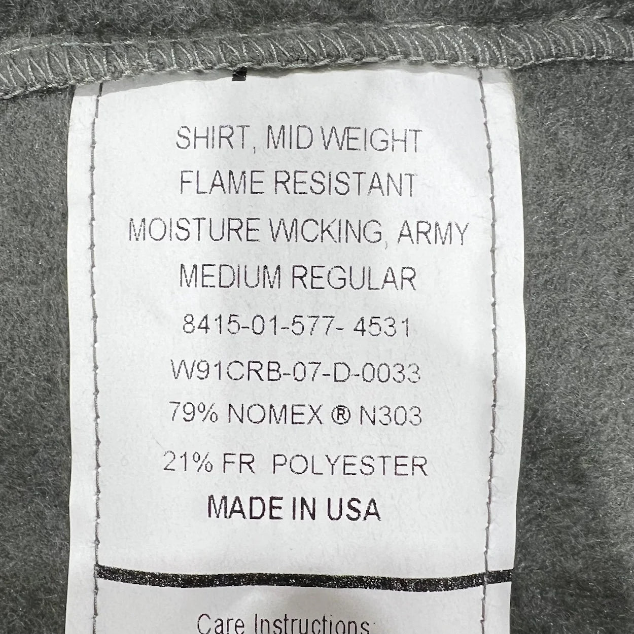 US Military Mid Weight Flame Resistant Cold Weather Fleece from Polartec.