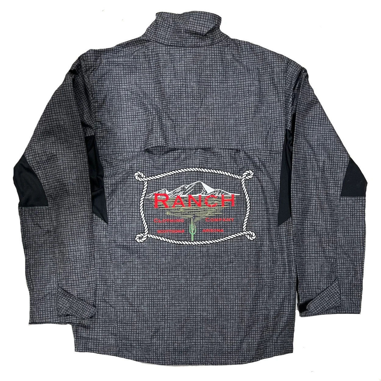 Men's Black Carbon Windbreaker Jacket Ranch Clothing Embroidered Logo