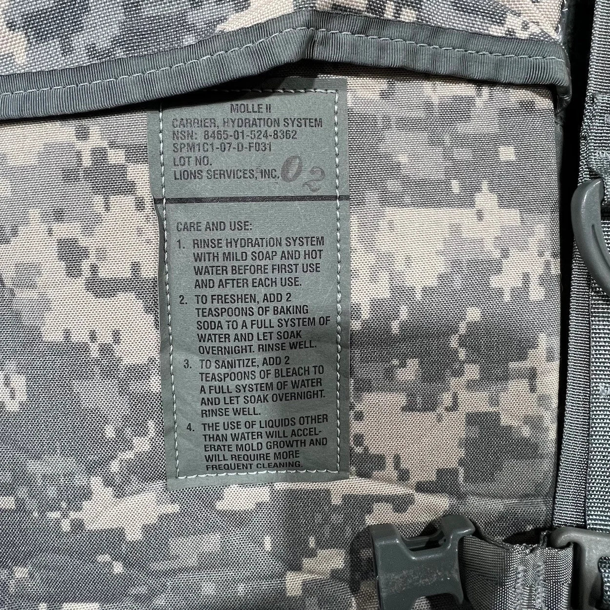U.S. Military Hydration Carrier In ACU Digital Camo MOLLE II
