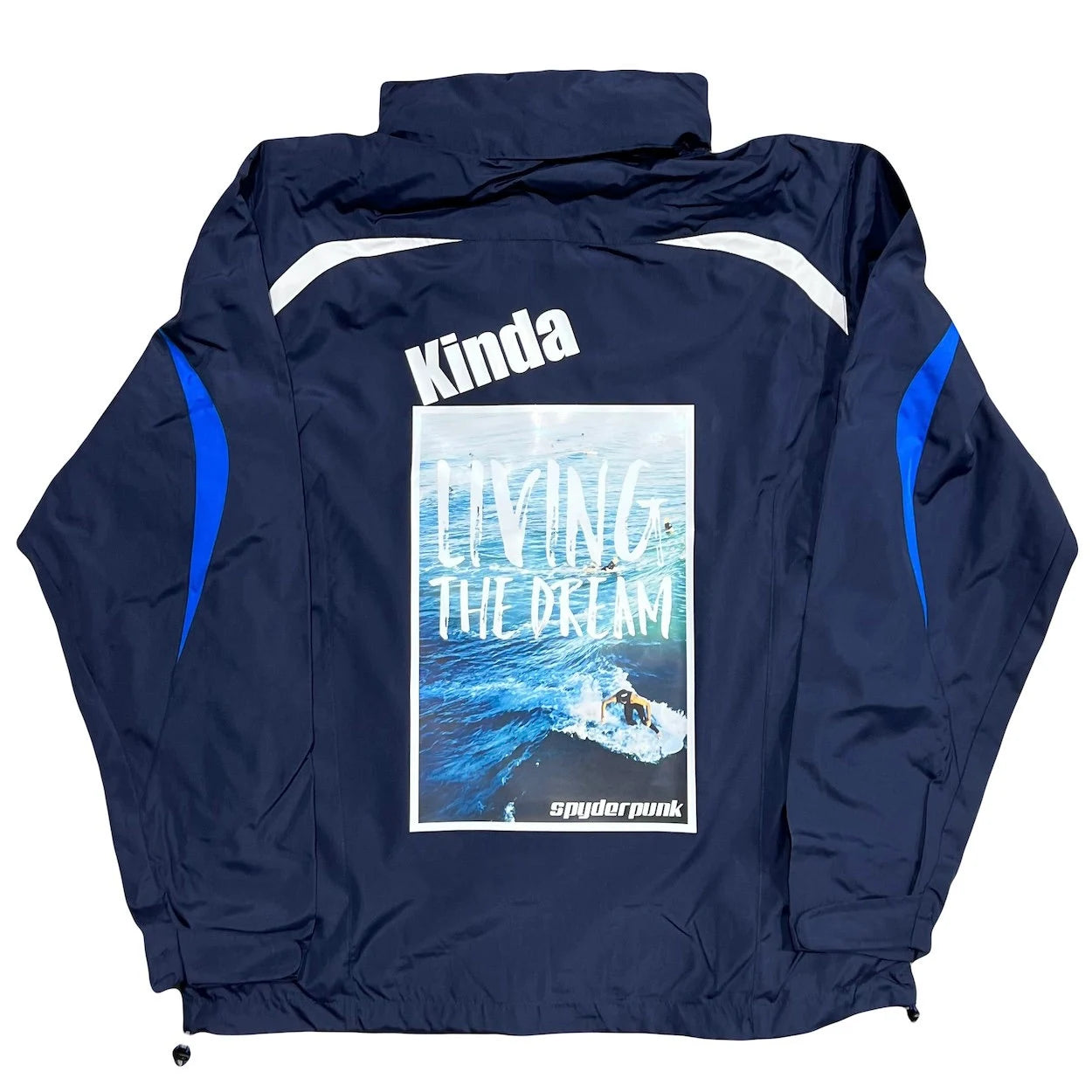 Men's Lined Windbreaker Jacket with Roll-Away Hood & Pockets by Spyderpunk Sports