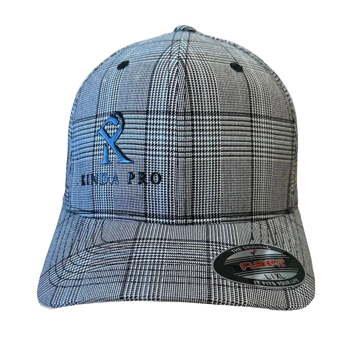 Kinda Pro FlexFit Grey Plaid Fitted Cap - Baseball Hat