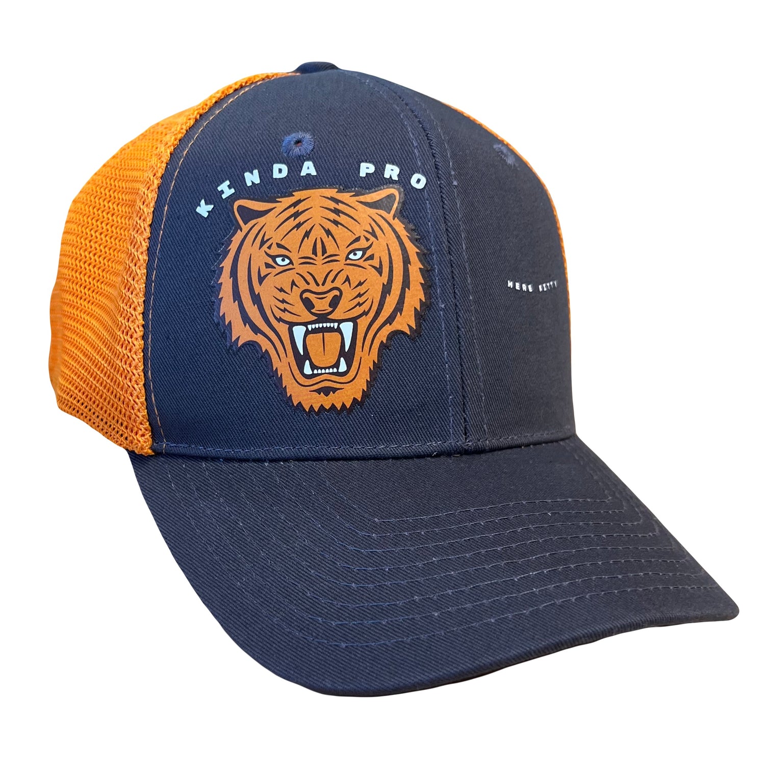 Kinda Pro Here Kitty Trucker Hat - Orange/Gray L/XL