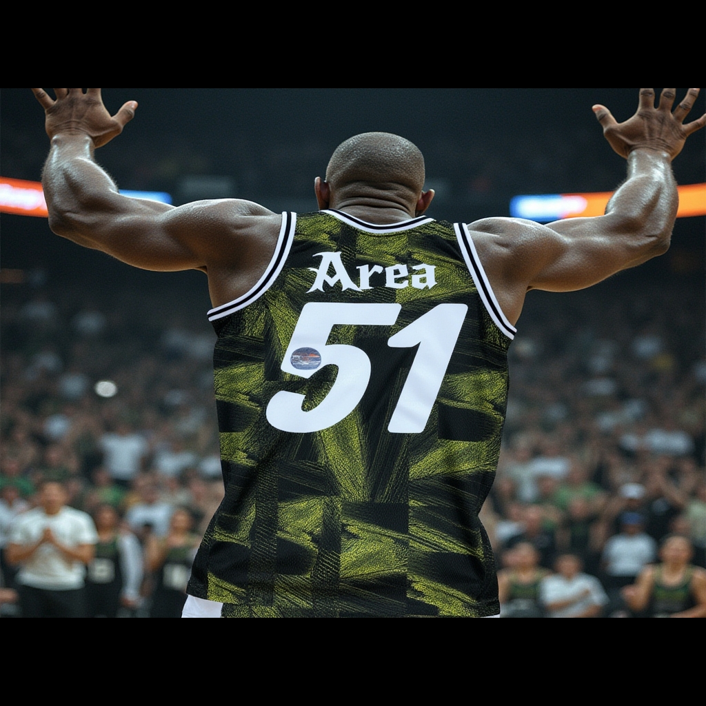 Kinda Pro Area 51 Basketball Jersey - Alien Green Sleeveless Athletic Wear