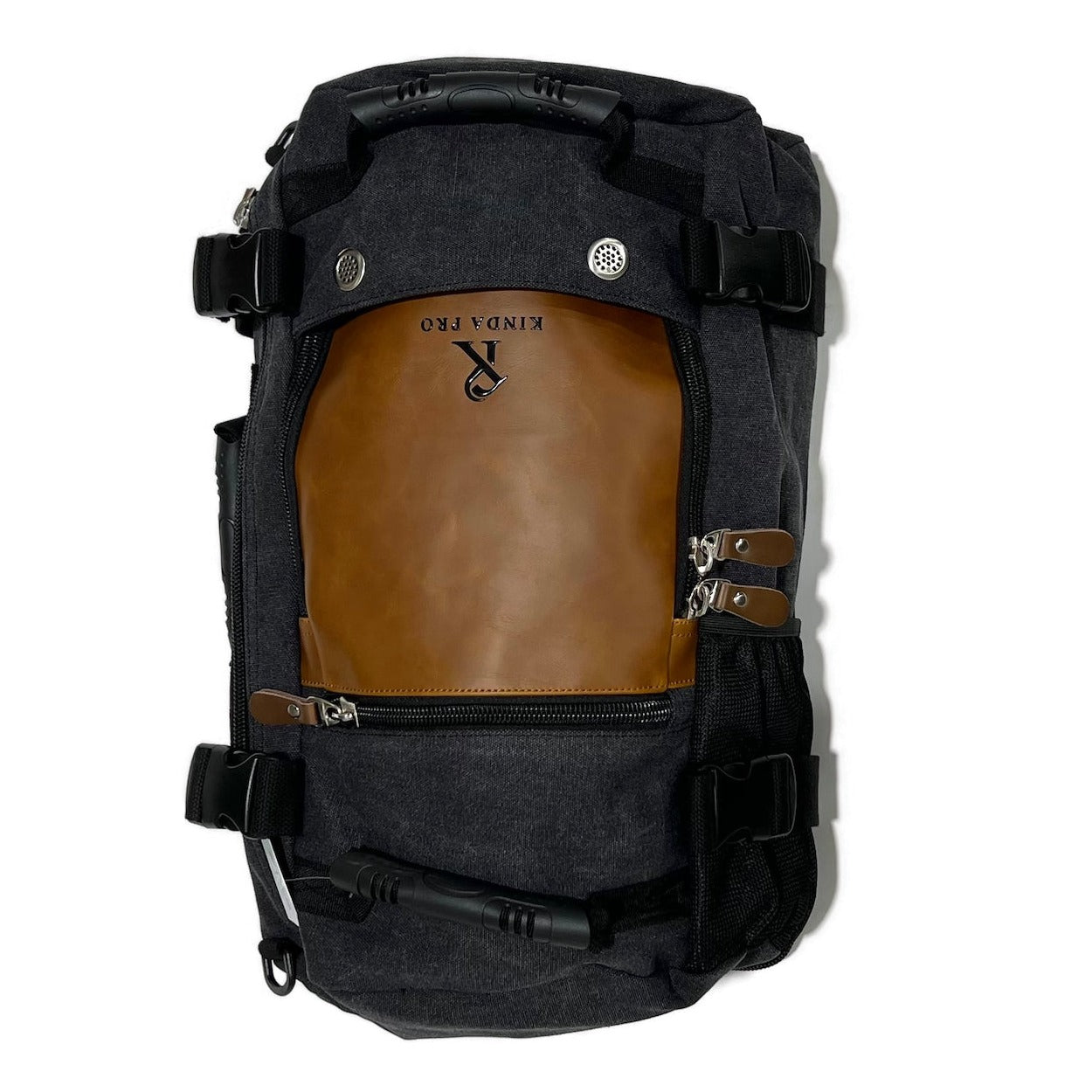 Backpack Canvas Leather Hid-able Back Straps By Kinda Pro 3 Colors