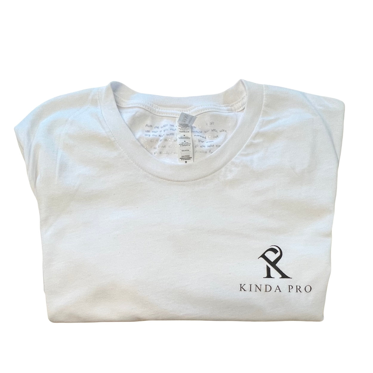 Kinda Pro Logo Tee - White Cotton T-Shirt (4.8 oz)