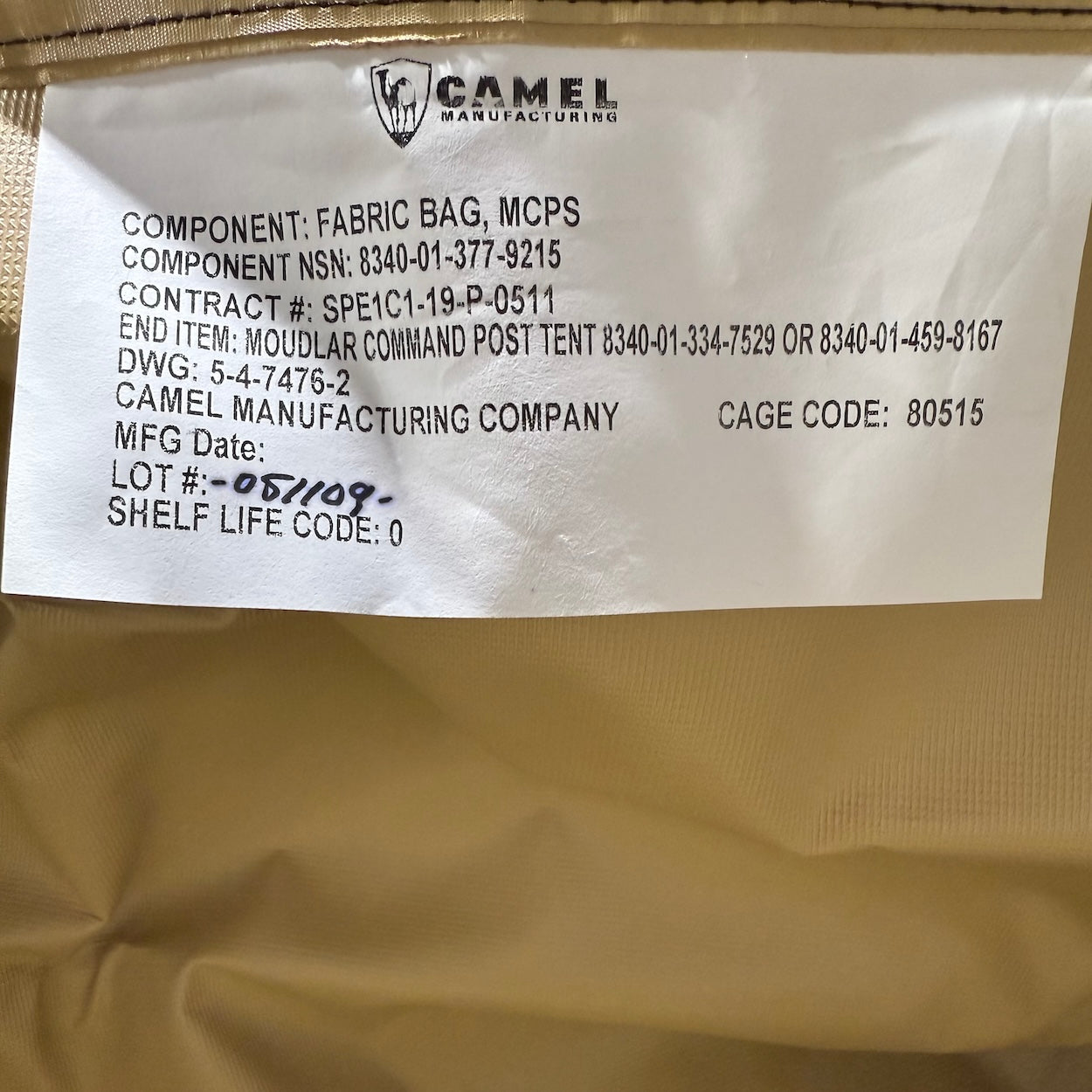 Heavy Duty Canvas Military Tent Bag - US Army Surplus 36x22x14 100lb Capacity