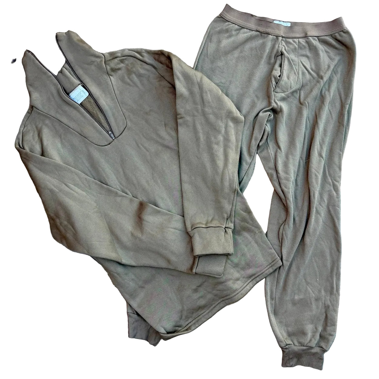 Military Issue 1/4 Zip Thermal Base Layer Set - Medium