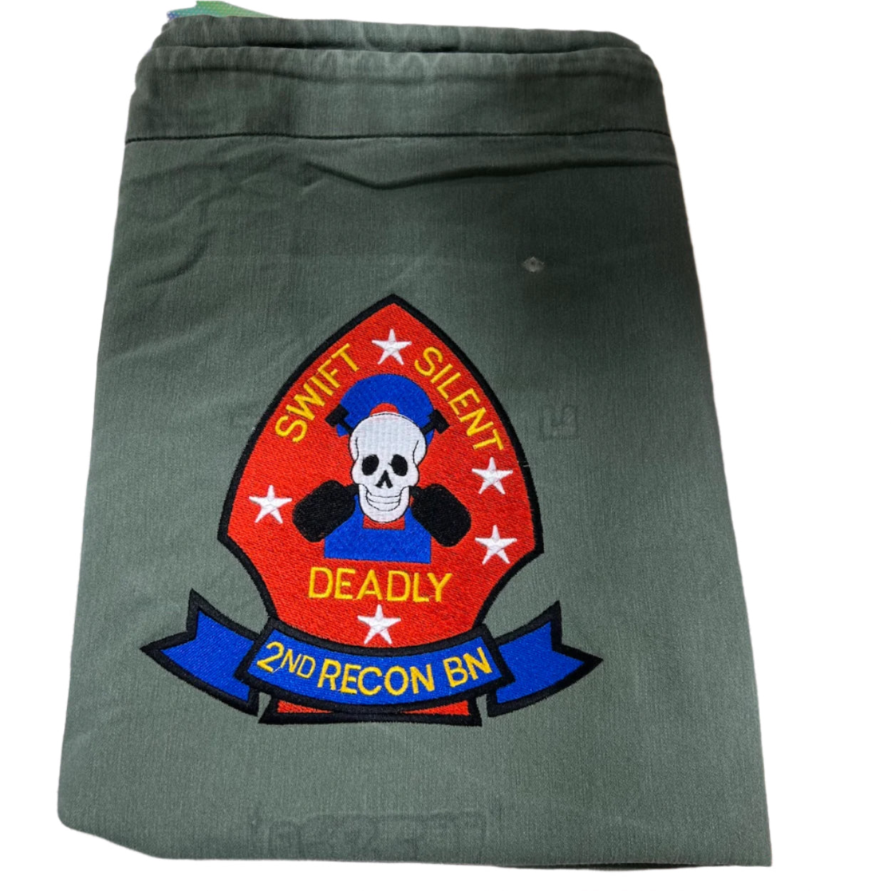 Vintage US Army Barrack Bag Laundry Bag 2ND Recon Embroidered