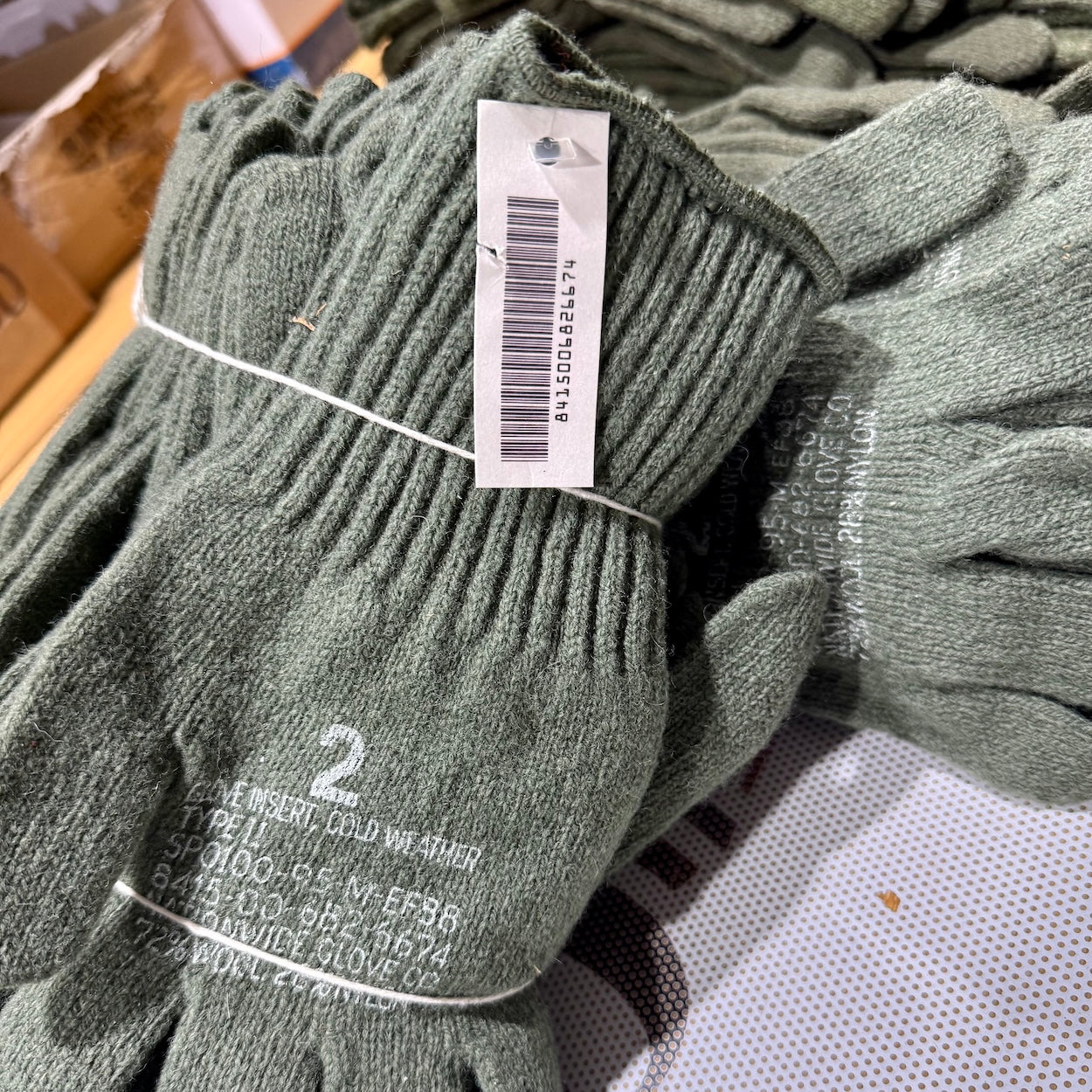 US Army Wool Glove Liners OD Green - Cold Weather Military Surplus - New