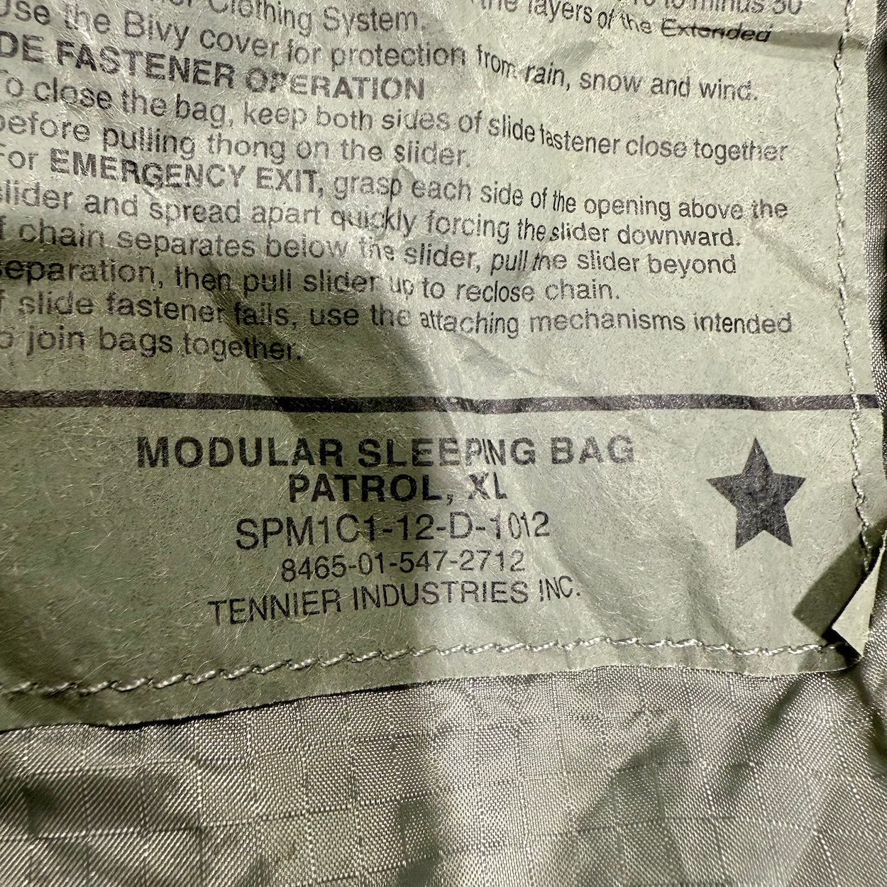 US Military Patrol Sleeping Bag Foliage Green Modular System XL
