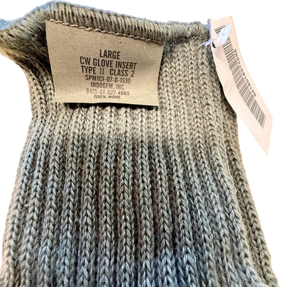 US Army Cold Weather Wool Glove Liners - 100% Wool Insert - New