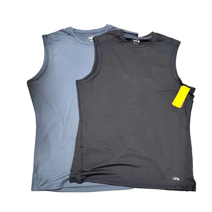 Pair Of Men's Sleeveless Exercise Tops - 100% Polyester Tank