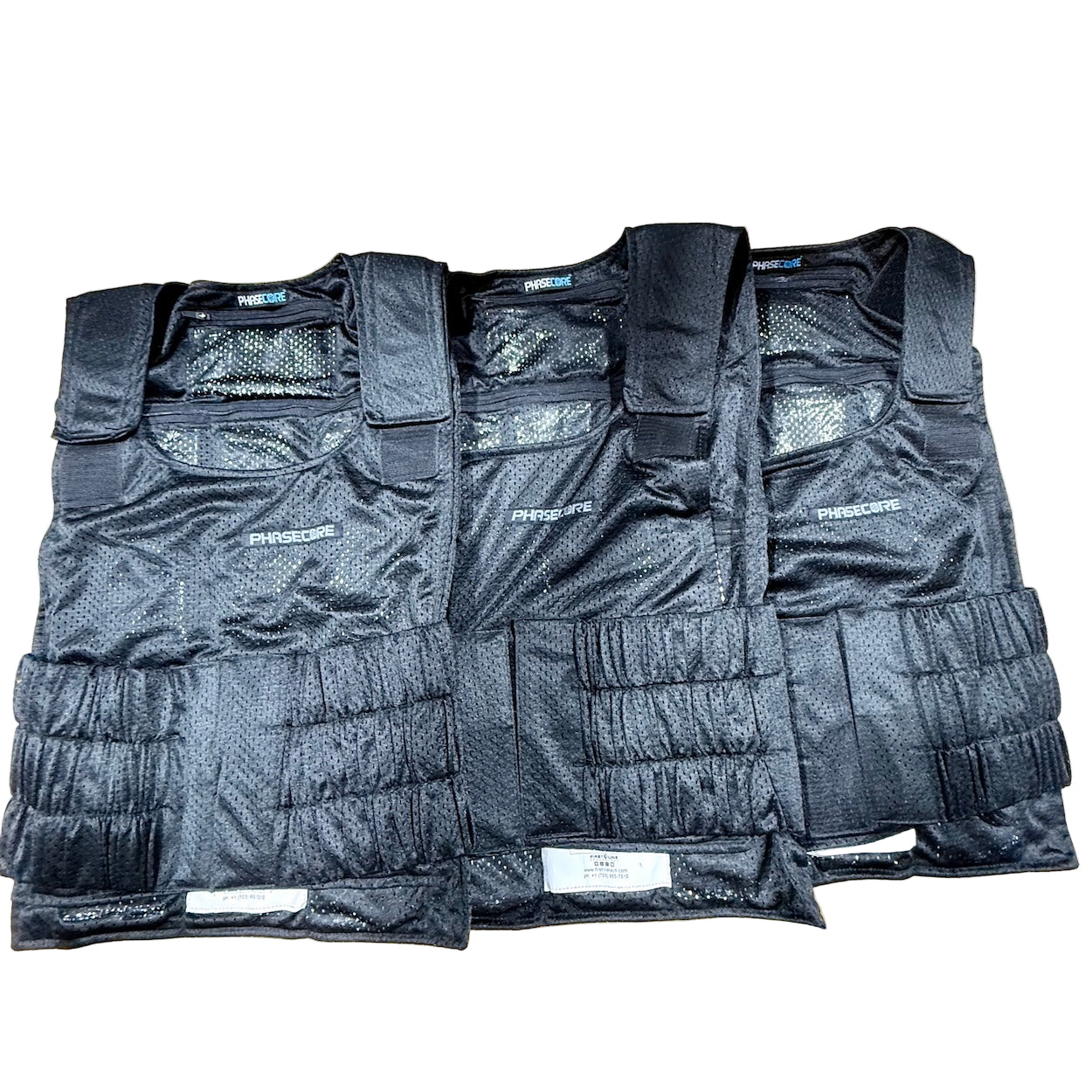 Phasecore Cooling Vest System - 3-Vest Complete Set with Ice Packs & Carry Bag - New