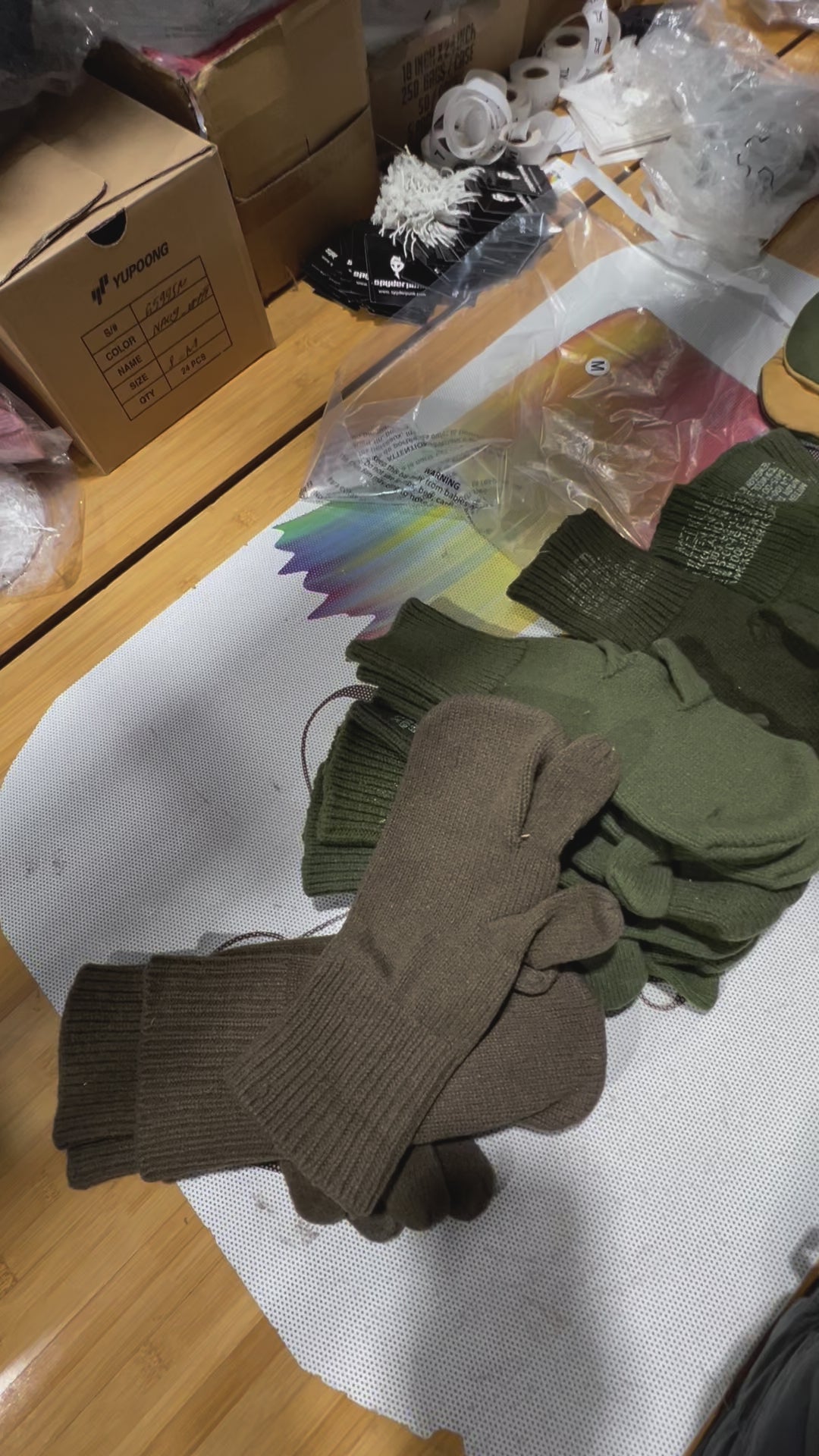 US Military Wool Trigger Finger Mitten Liners - Medium Size - Genuine Army Issue