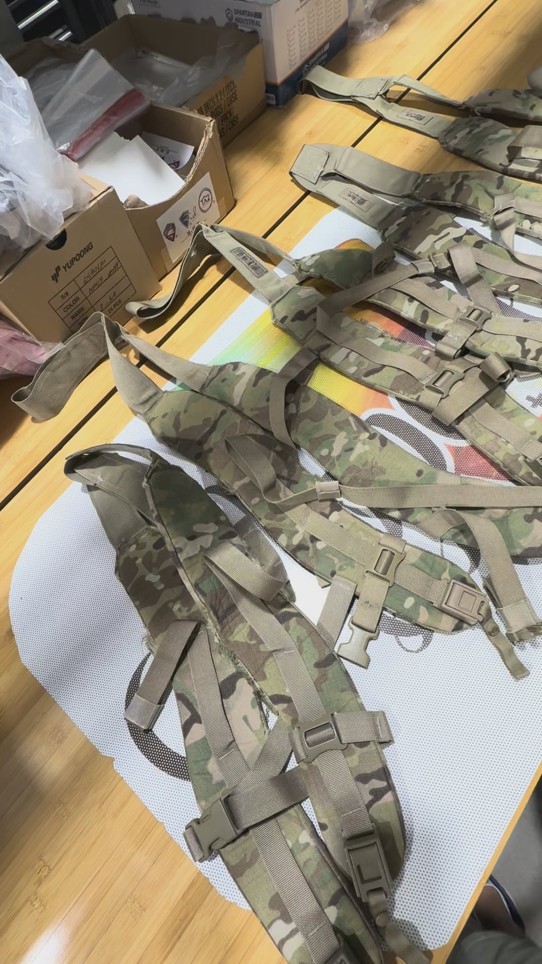 US Military Rucksack Shoulder Straps - Medium OCP Multicam Harness System - Damaged