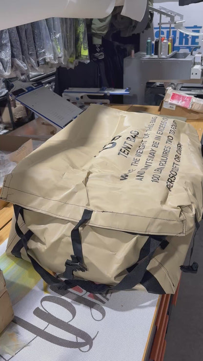 Heavy Duty Canvas Military Tent Bag - US Army Surplus 36x22x14 100lb Capacity